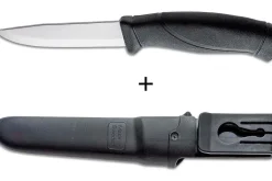 Couteau Mora Companion 12141 lame inox 10,4cm manche caoutchouc noir + étui