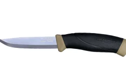 Couteau Mora Companion 13166 lame inox 10,4cm manche caoutchouc noir/sable + étui