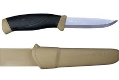 Couteau Mora Companion 13166 lame inox 10,4cm manche caoutchouc noir/sable + étui