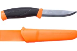 Couteau Mora Companion 11824 lame inox 10,4cm manche caoutchouc noir/orange + étui