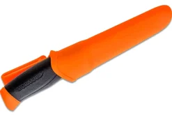 Couteau Mora Companion 11824 lame inox 10,4cm manche caoutchouc noir/orange + étui