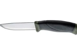 Couteau Mora Companion MG 11863 lame carbone 10,4cm manche caoutchouc noir/kaki + étui