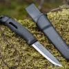 Couteau Mora Companion Spark 13567 lame inox 10,4cm manche caoutchouc noir avec pierre à feu + étui
