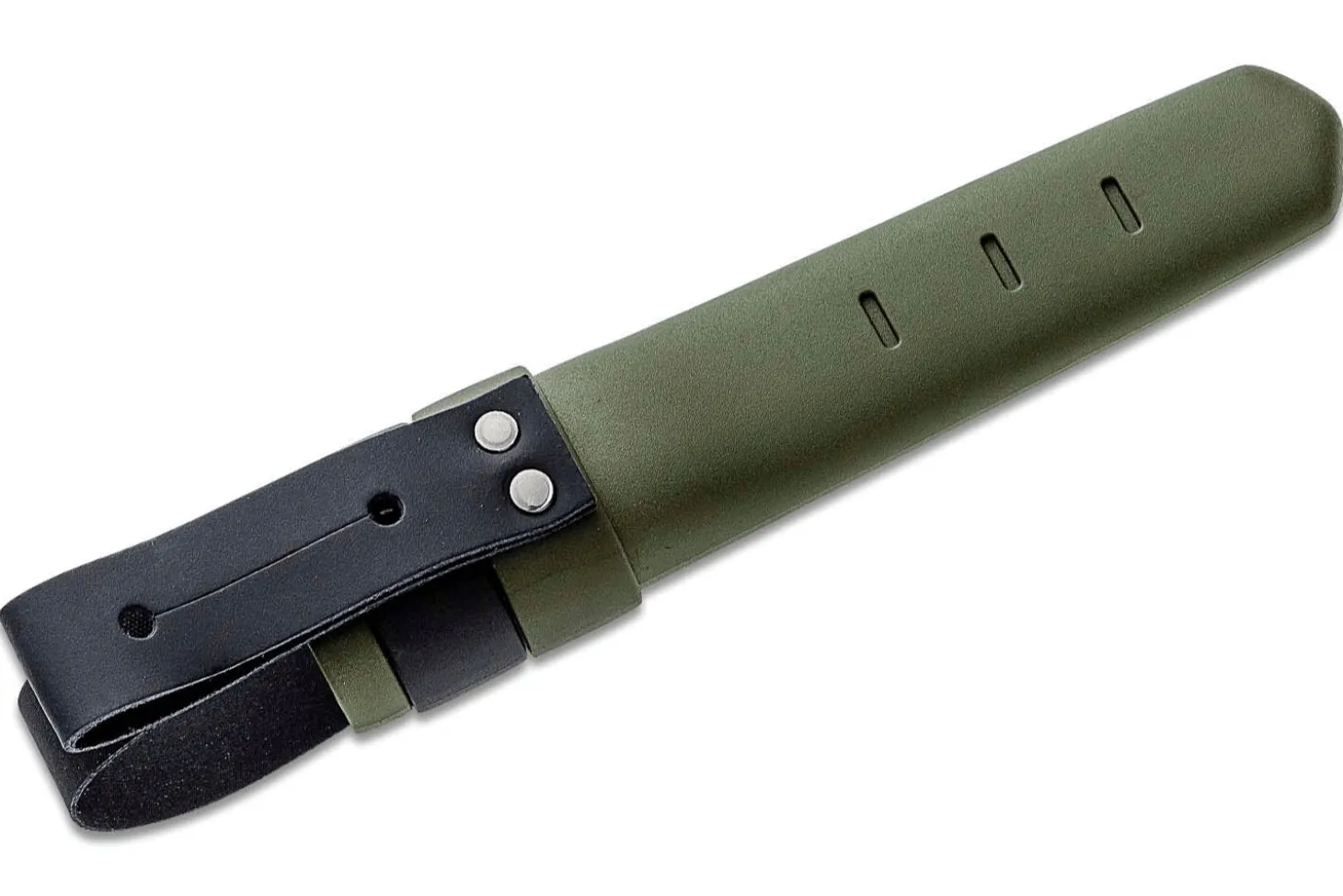 Couteau Mora Kansbol Multi-Mount 12645 lame inox 10,9cm manche caoutchouc vert + étui