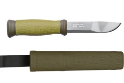 Couteau Mora 2000 10629 lame inox 10,9cm manche caoutchouc vert + étui