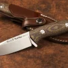 Couteau Muela Tuareg 10G 9334 lame 10cm manche en micarta jute marron et moutarde + étui en cuir