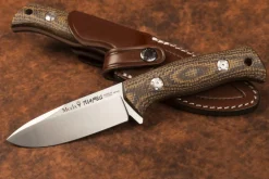 Couteau Muela Tuareg 10G 9334 lame 10cm manche en micarta jute marron et moutarde + étui en cuir