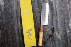 Couteau nakiri 16,5cm japonais artisanal Yuzo SLD olivier et cognassier