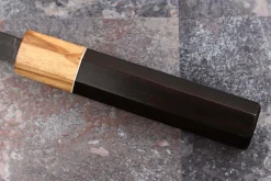 Couteau nakiri 16,5cm japonais artisanal Yuzo Black SLD ébène et olivier
