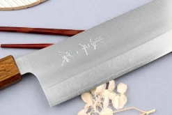 Couteau nakiri 16,5cm japonais artisanal Yu Kurosaki Gekko San Maï
