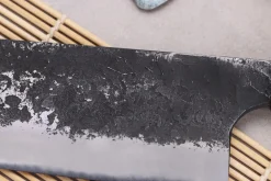 Couteau nakiri 16,5cm japonais artisanal Naoki Mazaki WS2 Black Nashiji