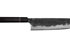 Couteau nakiri 16,5cm japonais artisanal Naoki Mazaki WS2 Black Nashiji