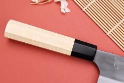 Couteau nakiri 16,5cm japonais artisanal Naoki Mazaki WS2 poli
