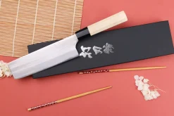 Couteau nakiri 16,5cm japonais artisanal Naoki Mazaki WS2 poli