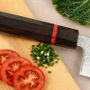 Couteau nakiri 16,5cm japonais artisanal Wusaki Nawame AUS10 damas