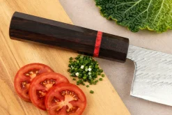 Couteau nakiri 16,5cm japonais artisanal Wusaki Nawame AUS10 damas