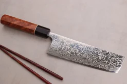 Couteau nakiri 16,5cm japonais artisanal Masashi Yamamoto SLD damas