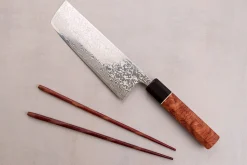 Couteau nakiri 16,5cm japonais artisanal Masashi Yamamoto SLD damas