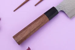 Couteau nakiri 16,5cm japonais artisanal Makoto Kurosaki VG7 Damas martelé