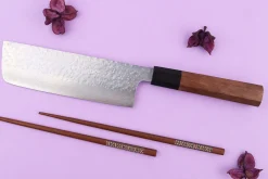 Couteau nakiri 16,5cm japonais artisanal Makoto Kurosaki VG7 Damas martelé