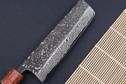 Couteau nakiri 16,5cm japonais artisanal Masashi Yamamoto SLD Kuro damas