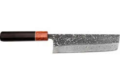 Couteau nakiri 16,5cm japonais artisanal Masashi Yamamoto SLD Kuro damas