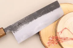 Couteau nakiri 16,5cm japonais artisanal Hado Sumi B1D manche en chêne