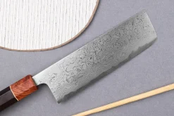 Couteau nakiri 16,5cm japonais artisanal Toshihiro Wakui Aogami 2 damas laminé