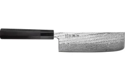 Couteau nakiri 16,5cm japonais artisanal Wusaki Kuronawa G3 damas