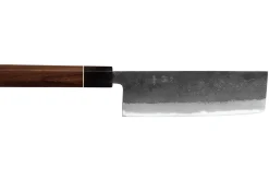 Couteau nakiri 16,5cm japonais artisanal Yuzo Black Nashiji