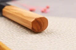 Couteau nakiri 16,5cm japonais artisanal Hinoura Mutsumi Ajikataya Black Nashiji