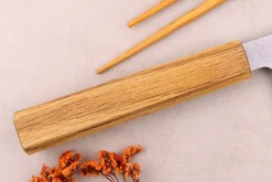 Couteau nakiri 16,5cm japonais artisanal Sakai Kikumori TS10 en chêne