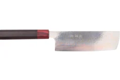 Couteau nakiri 16,5cm japonais artisanal Takeshi Saji VG10 Rainbow