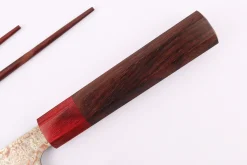 Couteau nakiri 16cm japonais artisanal Takeshi Saji VG10 Rainbow Nashiji