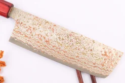 Couteau nakiri 16cm japonais artisanal Takeshi Saji VG10 Rainbow Nashiji