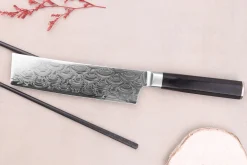 Couteau nakiri 16cm japonais Sakai Takayuki Grand Chef Seigaiha Damas 45 couches