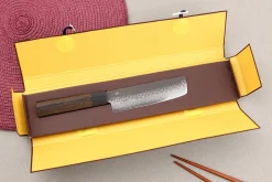 Couteau nakiri 13cm japonais Shizu Hamono Gen VG10 damas