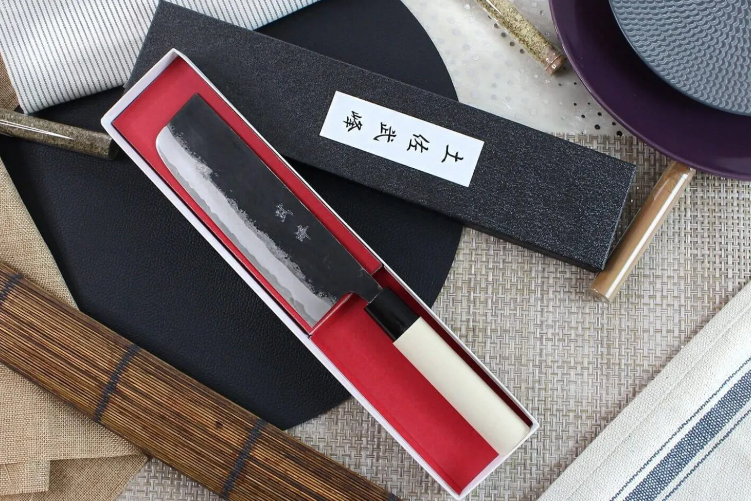 Couteau nakiri japonais artisanal Murata 16.5cm Aogami 1