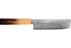 Couteau nakiri japonais artisanal Yoshihiro ZAD lame damassée 16cm