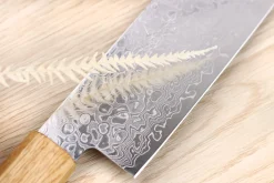Couteau nakiri japonais artisanal Yoshihiro ZAD lame damassée 16cm