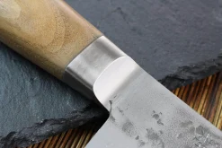 Couteau nakiri japonais artisanal Wusaki Nogami BS2 15cm manche en noyer