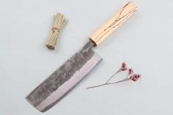 Couteau nakiri japonais artisanal Wusaki Nakata Erable BS2 16,5cm manche érable
