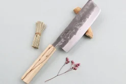 Couteau nakiri japonais artisanal Wusaki Nakata Erable BS2 16,5cm manche érable