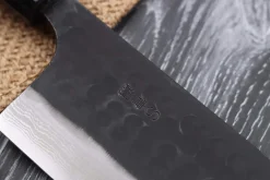 Couteau nakiri japonais artisanal Nao Yamamoto Damas AS brut de forge 16,5cm