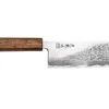 Couteau nakiri japonais artisanal Wusaki Unagi AUS10 damas 16,5cm manche chêne