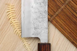 Couteau nakiri japonais artisanal Wusaki Yoshi G3 chêne 16,5cm