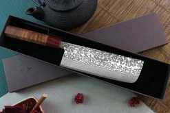 Couteau nakiri japonais artisanal Yoshimi Kato 16.5cm SG2 Damascus
