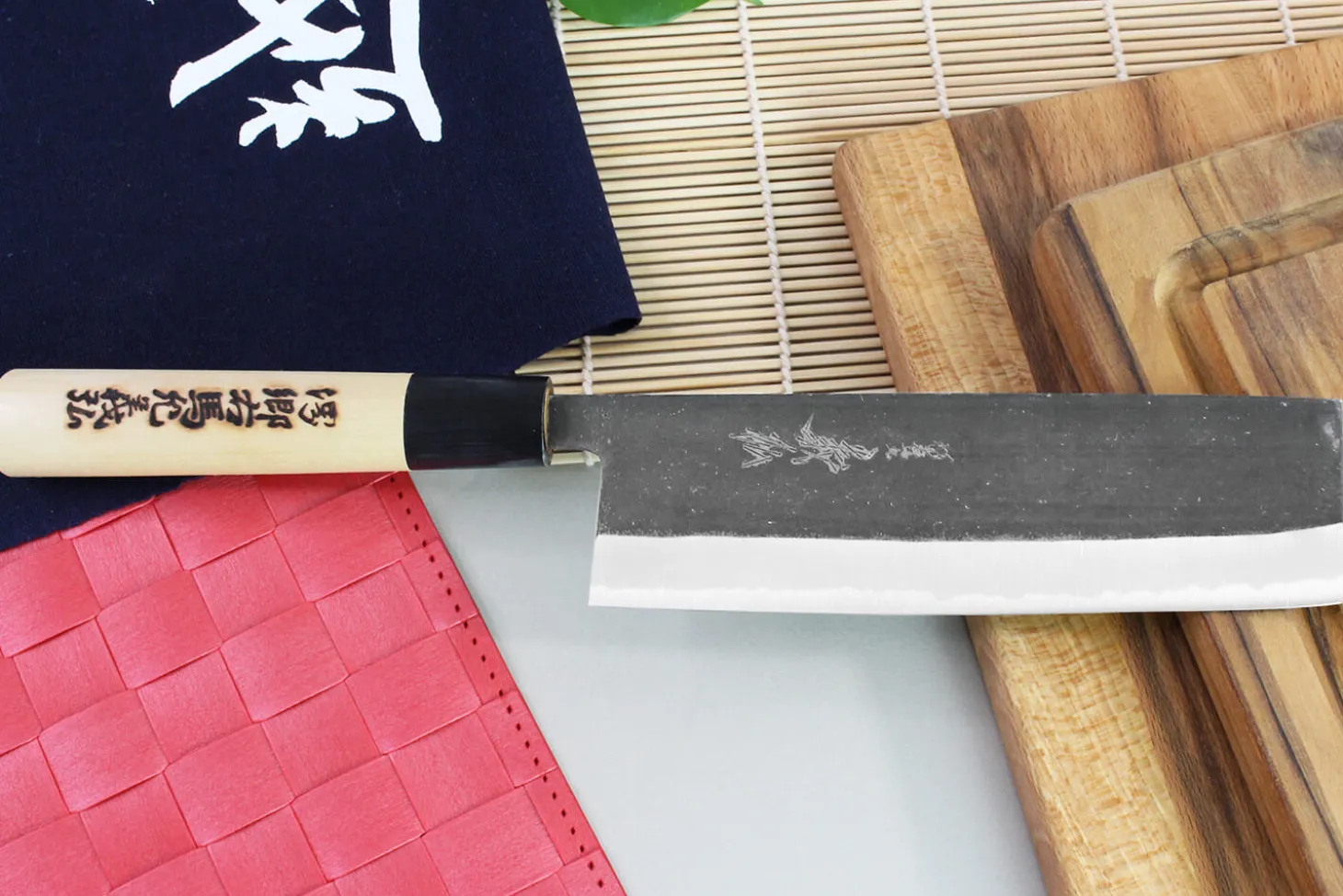 Couteau nakiri japonais artisanal Yoshihiro Kogeta White 2 steel 16.5cm
