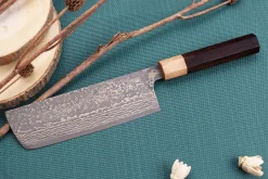 Couteau nakiri japonais artisanal Takeshi Saji VG10 Gold 16,5cm