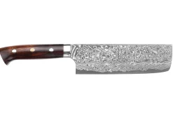 Couteau nakiri japonais Takeshi Saji R2 Damas Mosaïque 16,5cm